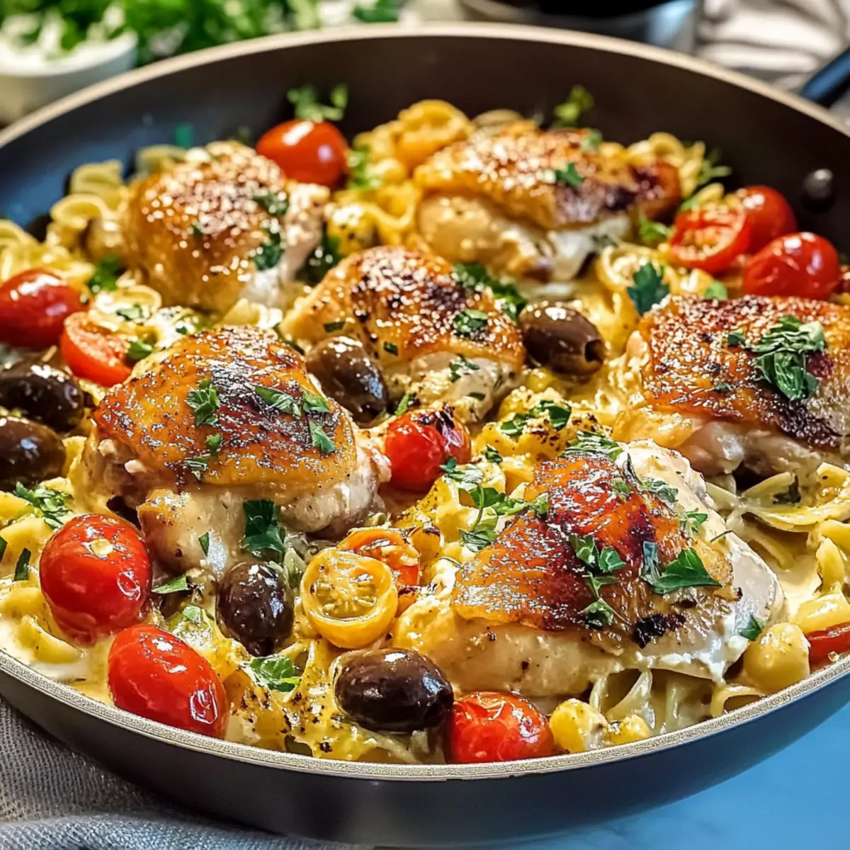 Mediterrane Hähnchen Feta Pasta: Genuss im Handumdrehen