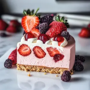 No Bake Erdbeerkuchen mit Knusperwaffelboden