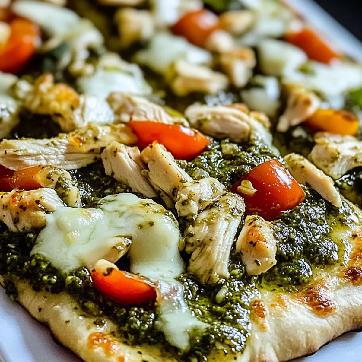 Pesto Hähnchen Fladenbrote für schnelle Abende