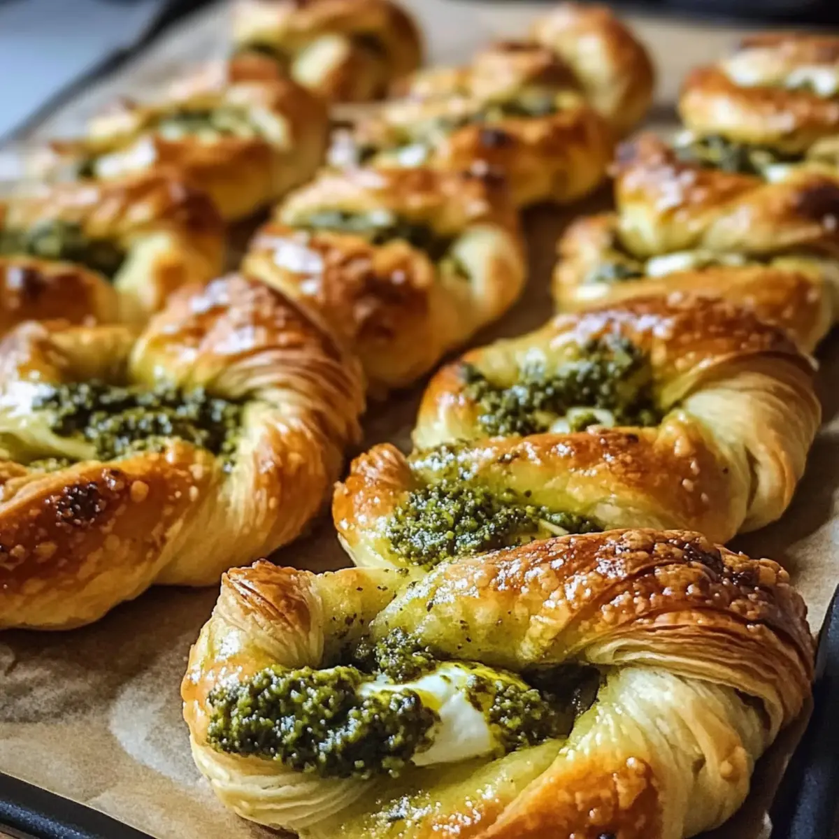 Pesto-Drehungen mit Mozzarella für jeden Snack-Moment