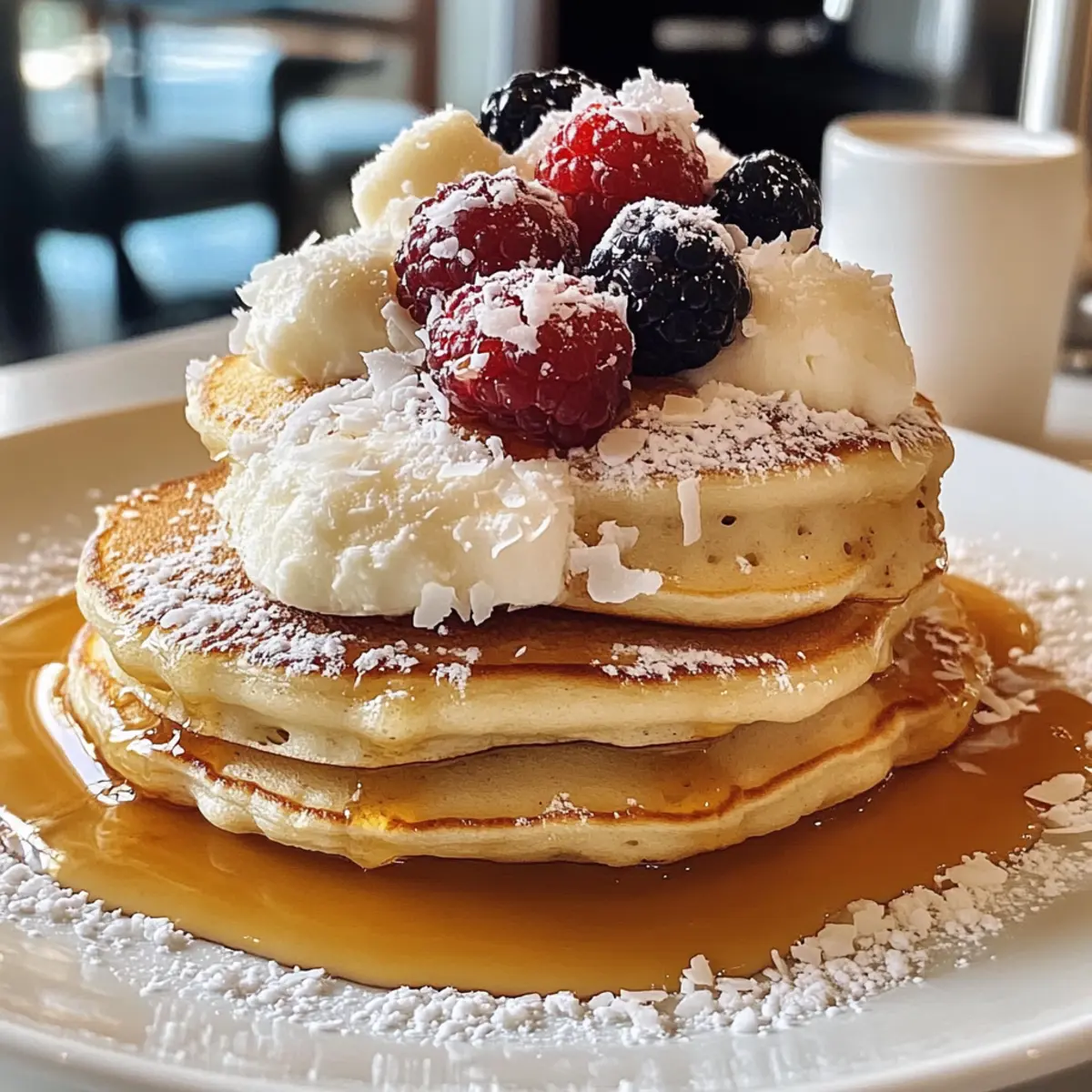 Süße Kokosnusscreme-Pfannkuchen für Frühstücksfreuden