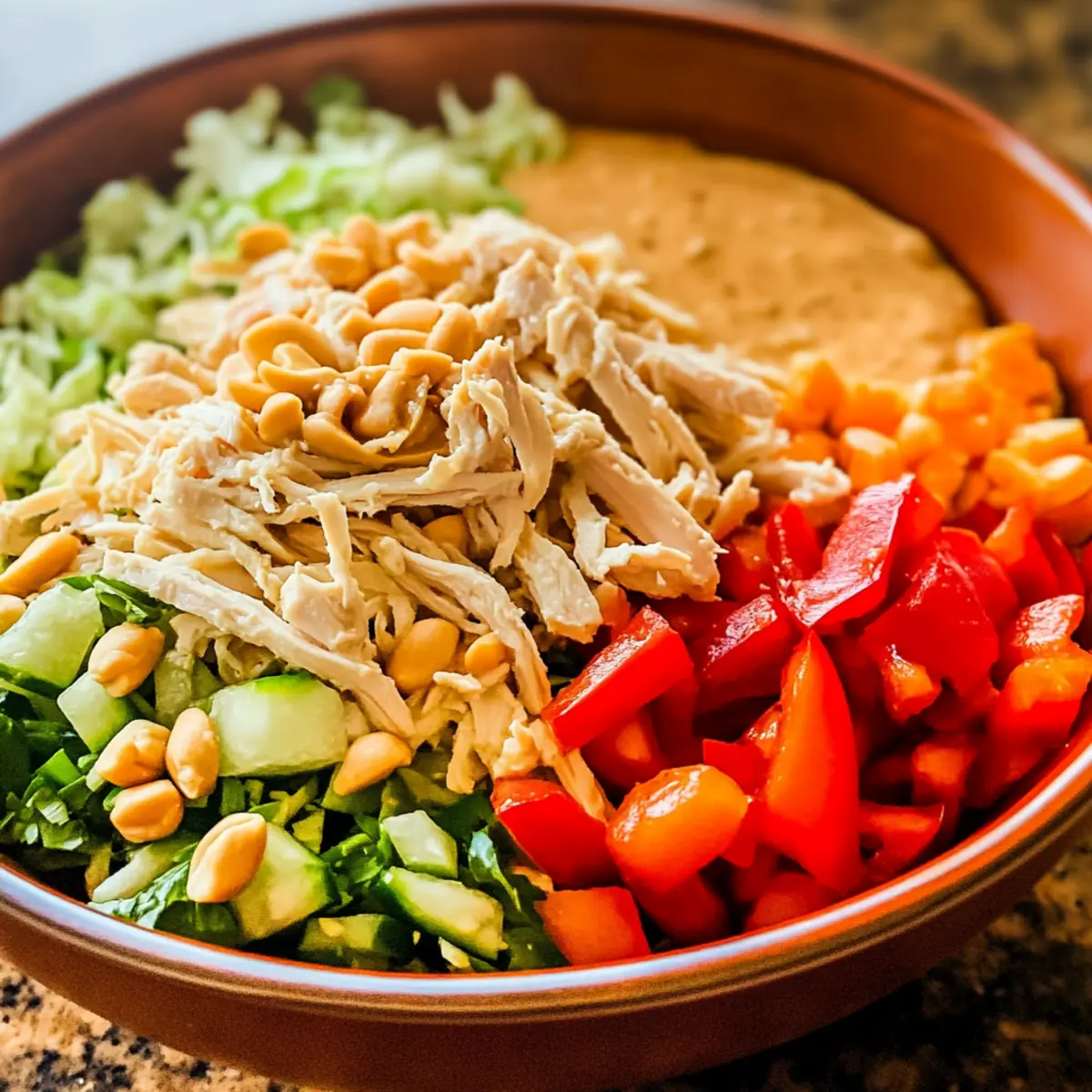 Thai-Hühnchensalat mit Erdnuss-Dressing erleben