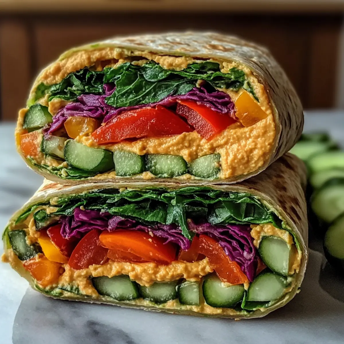 Gemüse Hummus Wrap – Bunter Genuss für jede Pause