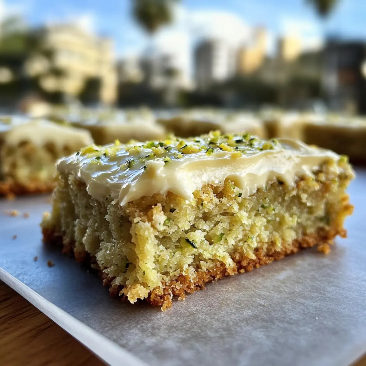 Saftige Zucchini-Riegel mit Frischkäsecreme