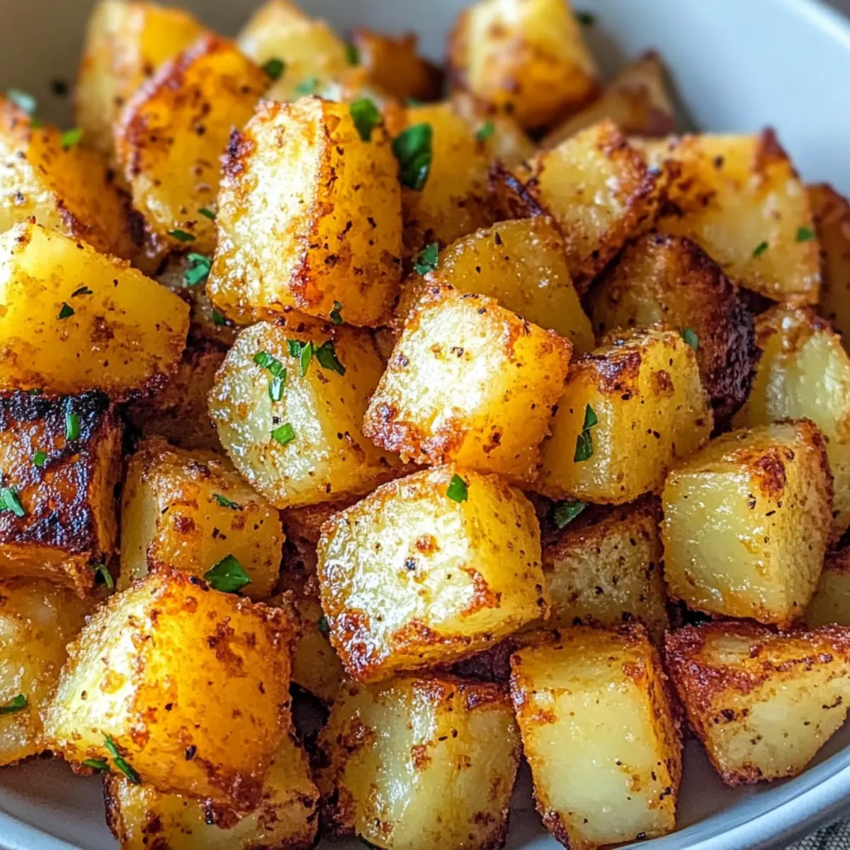Luftfritteuse gewürfelte Kartoffeln schnell und knusprig