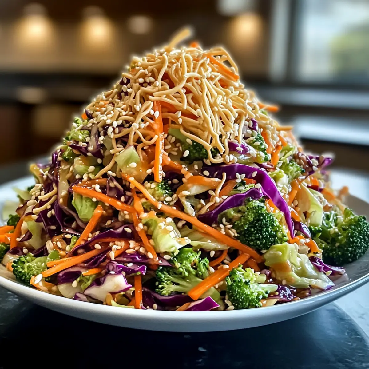 Asiatischer Kohlsalat mit knusprigem Sesamdressing