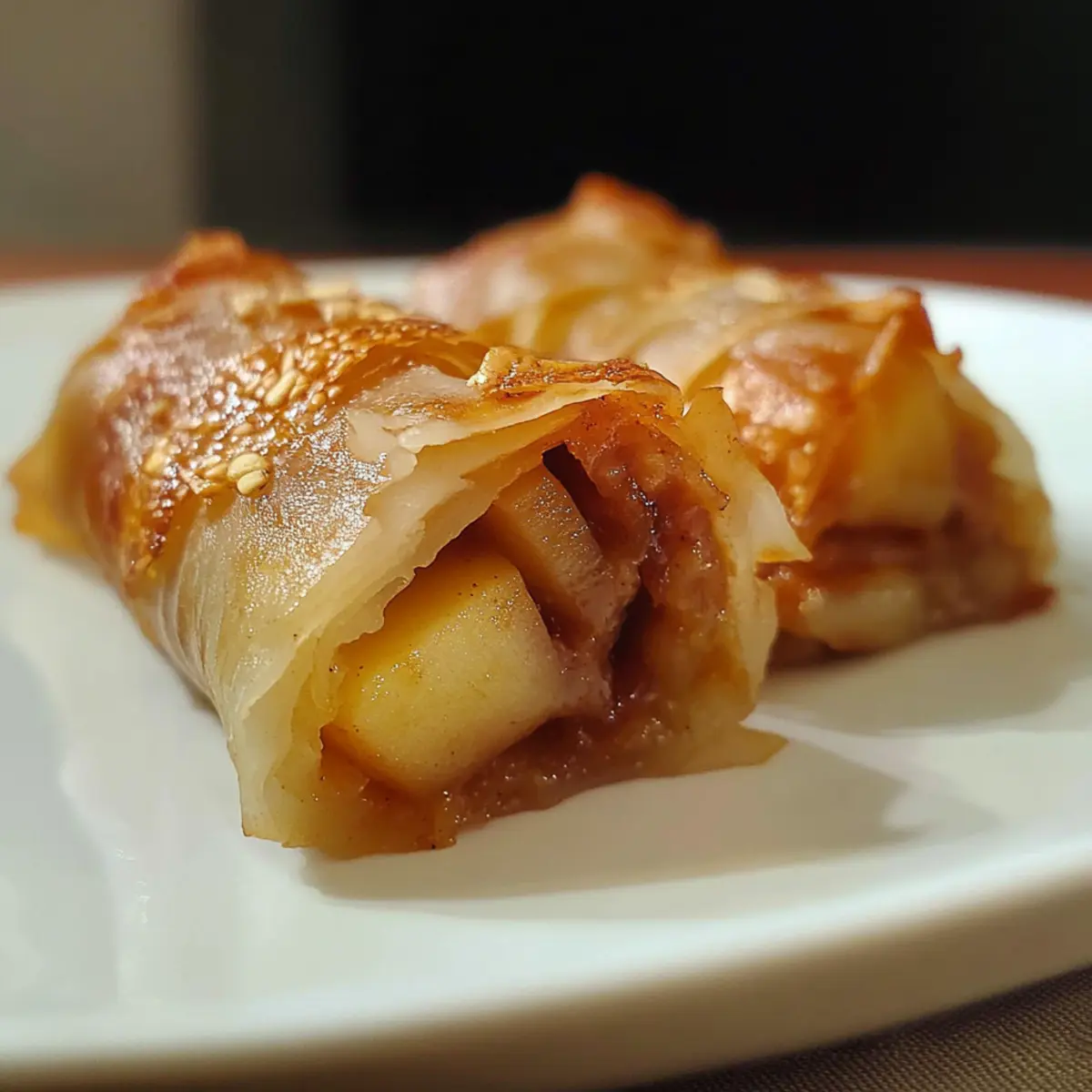 Gebratene Apfelkuchen-Reispapierrollen leicht gemacht