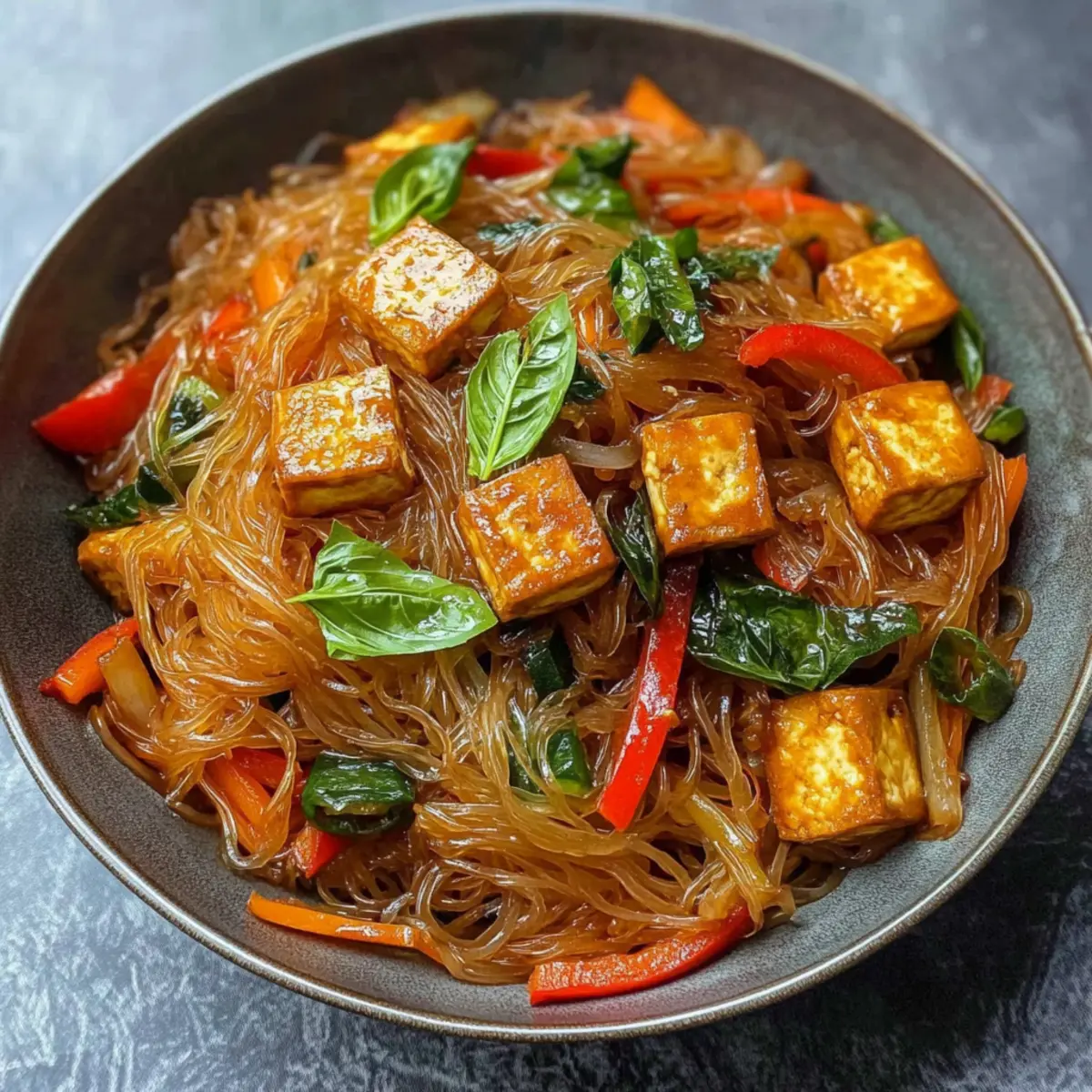 Basilikum und Tofu Vermicelli schnell zubereiten