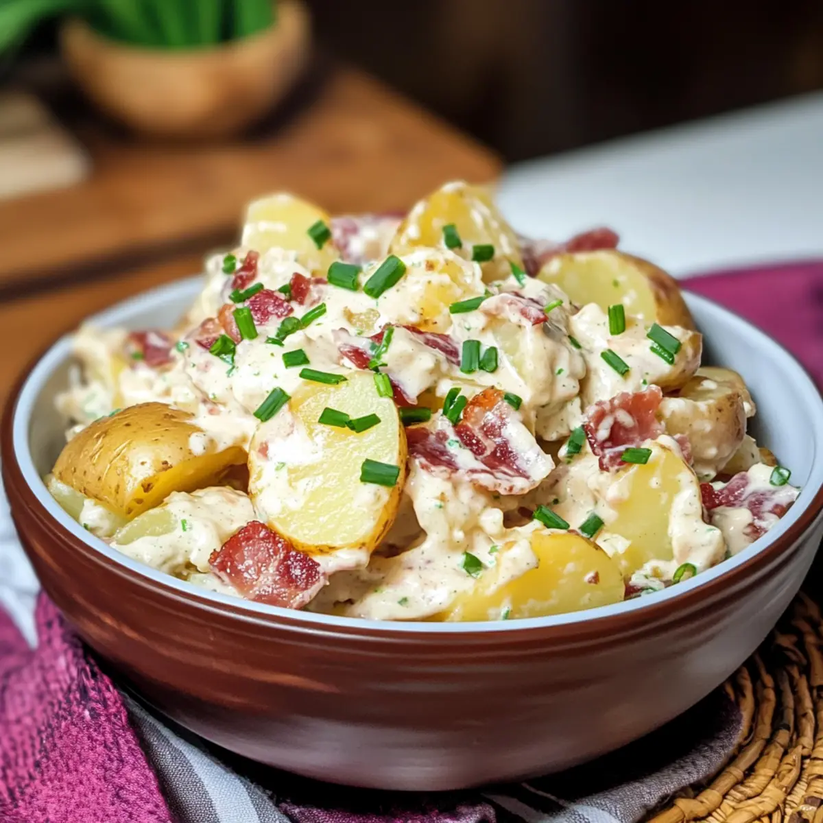 Caesar Kartoffelsalat mit cremigem Dressing