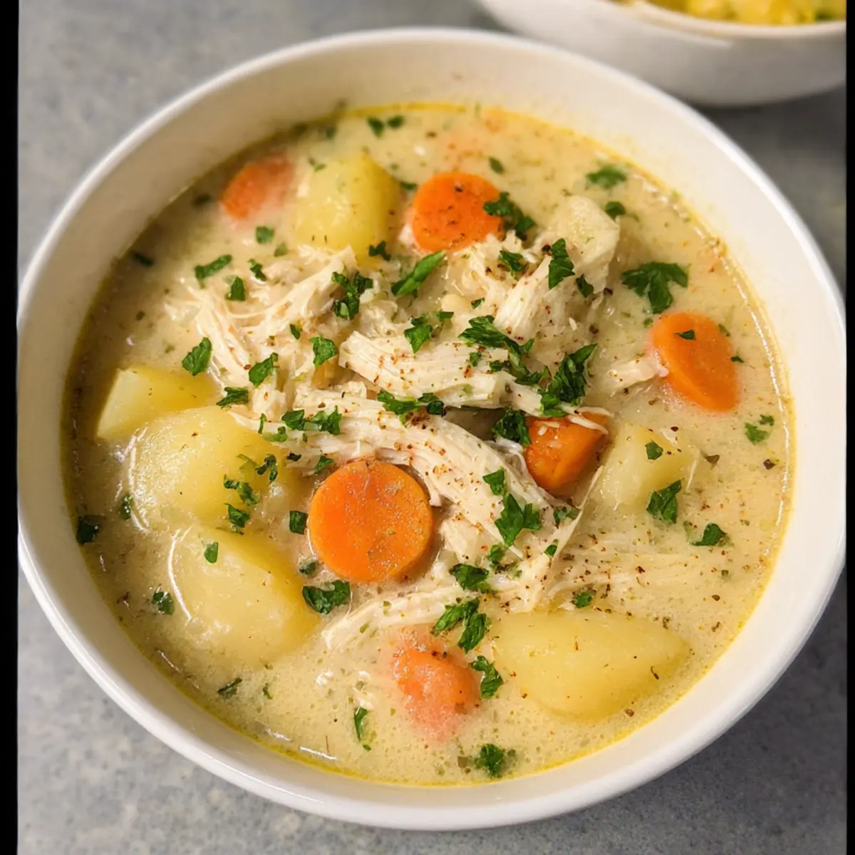 Hühnchen-Pot-Pie-Suppe für gemütliche Abende