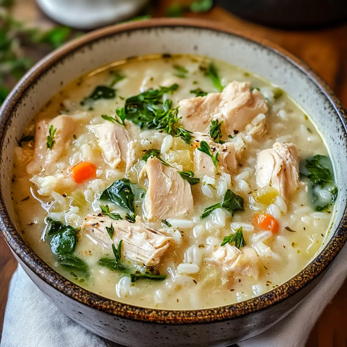 Cremige Hühner-Reis-Suppe für Gemütliche Abende