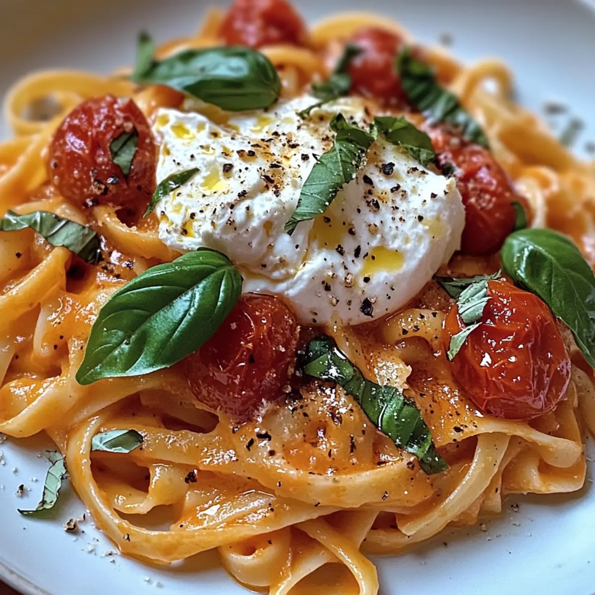 Cremige Tomaten-Burrata-Pasta in nur 30 Minuten