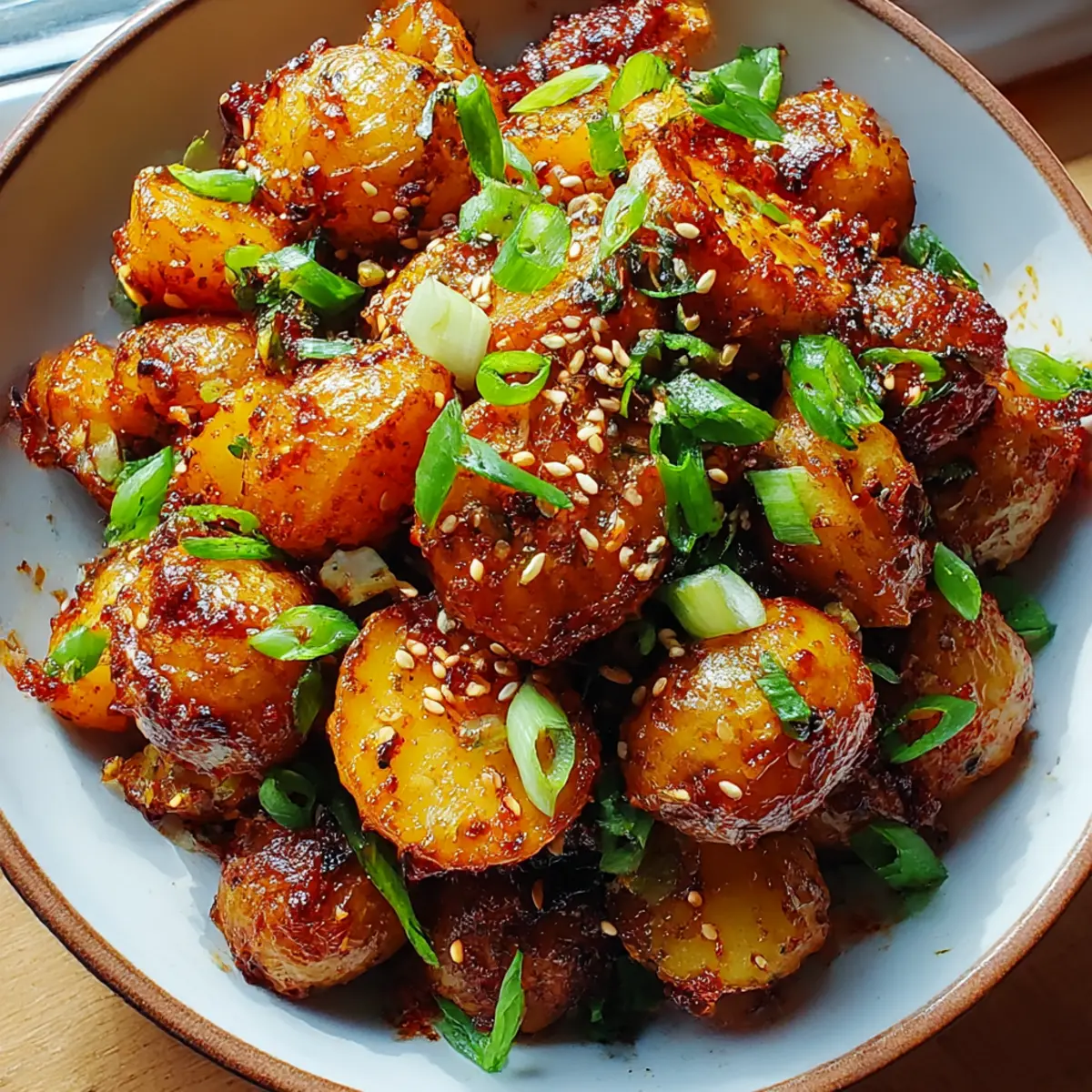 Crispy Gochujang Kartoffelsalat für jeden Genuss