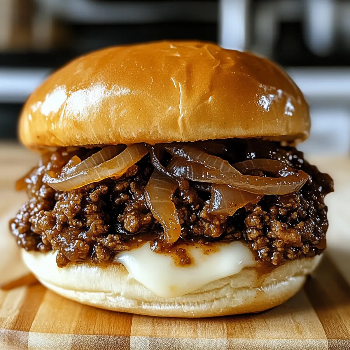Französische Zwiebelfleisch Sloppy Joes für Jeden Abend
