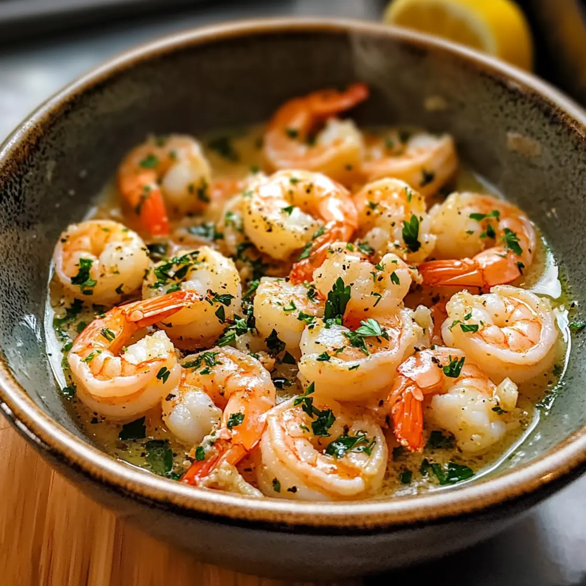 Knoblauchbutter Garnelen Scampi für ein schnelles Dinner