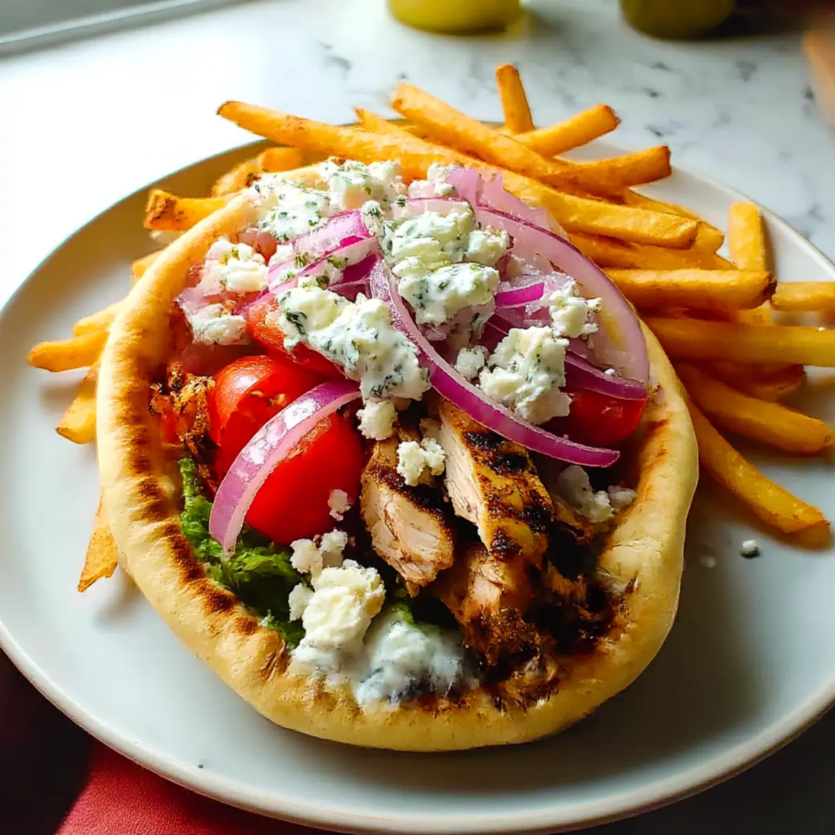 Gegrillte Hähnchen-Gyros mit Tzatziki genießen