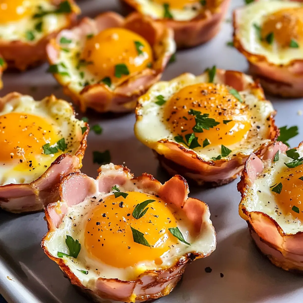 Schinken und Käse Eierbecher für schnelles Frühstück