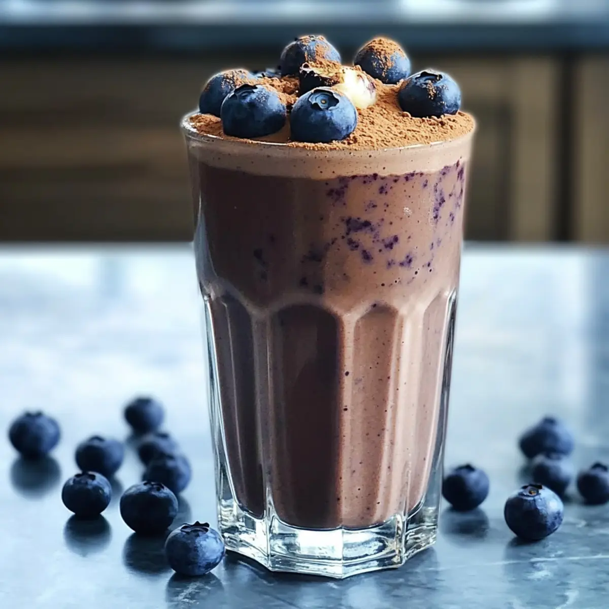 Heidelbeer Schoko Shake Banane für schnellen Genuss