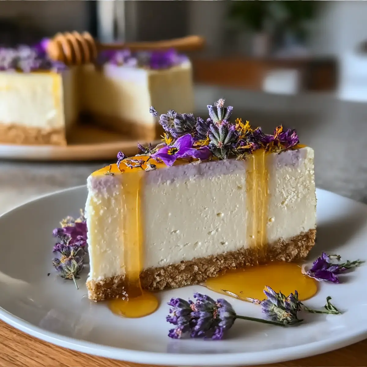 Honig Lavendel Käsekuchen für elegante Anlässe