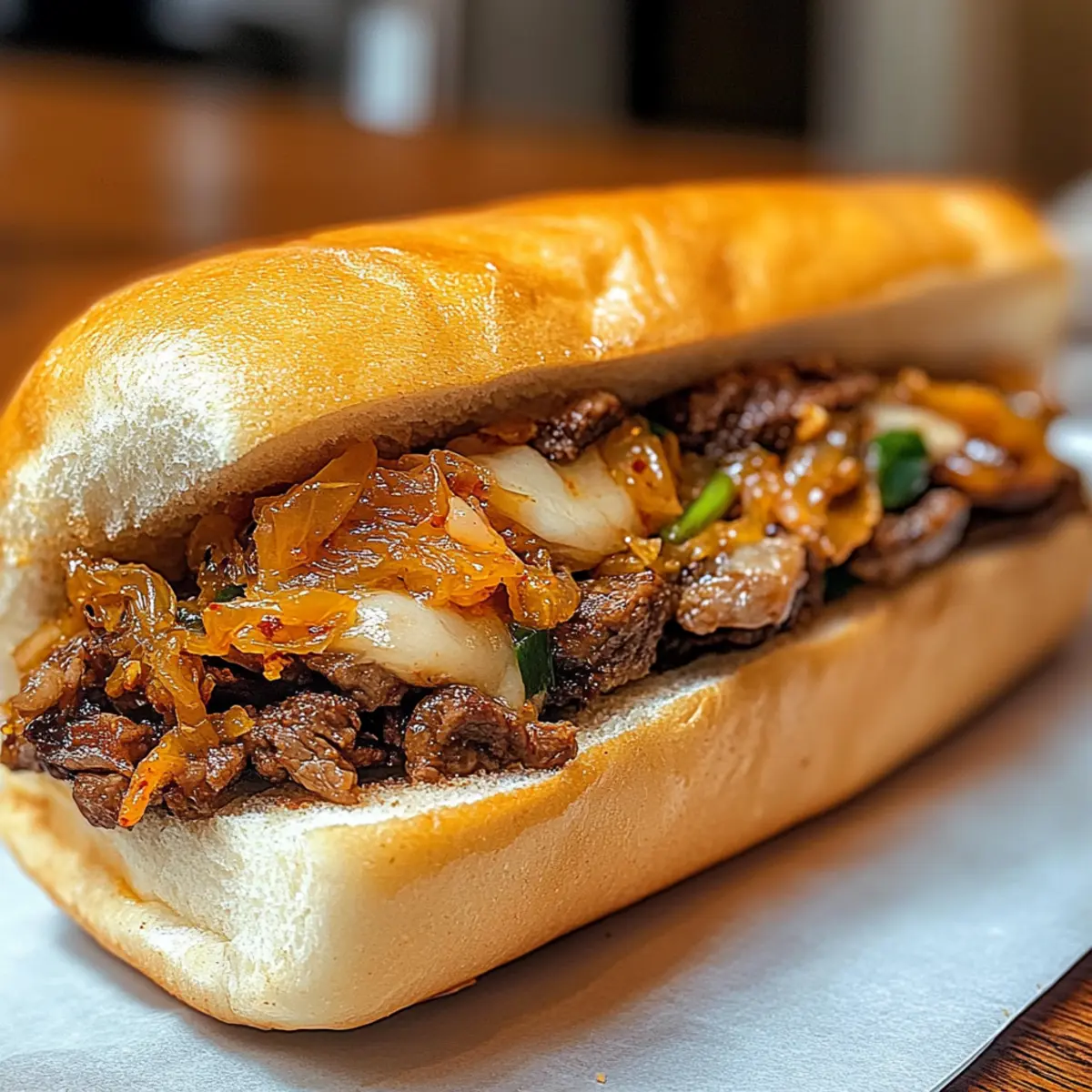 Unwiderstehliches koreanisch inspiriertes Kimchi Bulgogi Cheesesteak