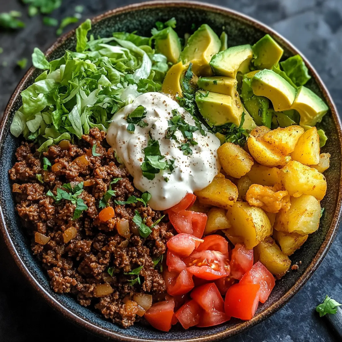 Beladene Kartoffel-Taco-Schüssel für den perfekten Genuss