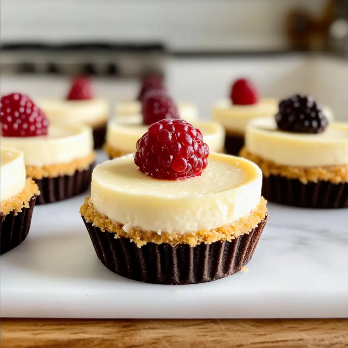 Mini-Käsekuchen mit cremiger Füllung und Keksboden