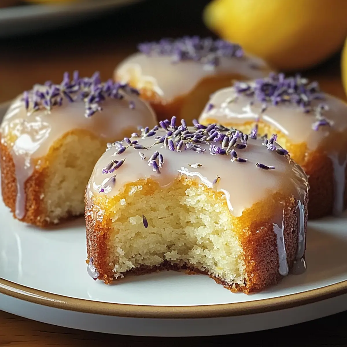 Mini-Zitronenkuchen mit Lavendelglasur einfach selber machen
