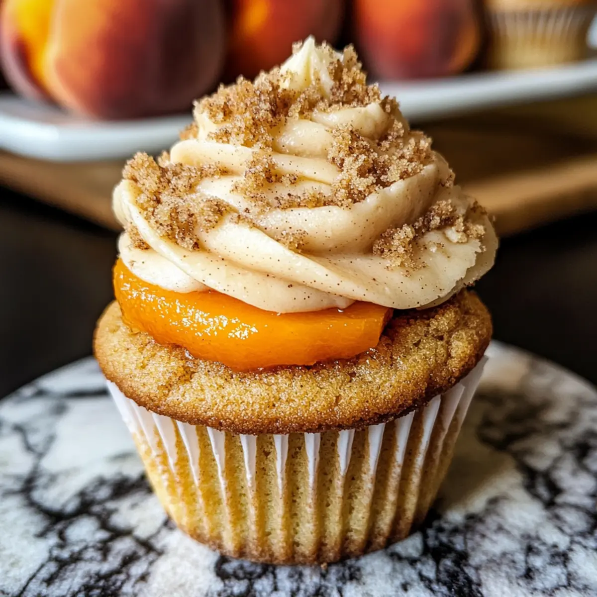 Pfirsich Cupcakes mit würziger Buttercreme