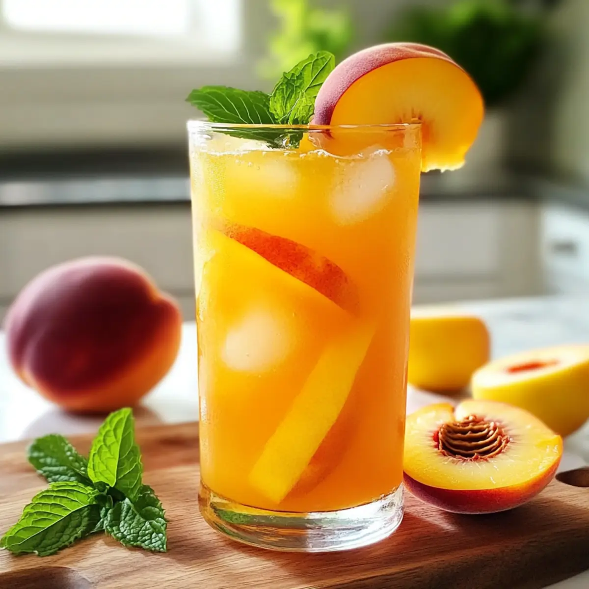 Erfrischende Pfirsich-Limonade für den Sommer