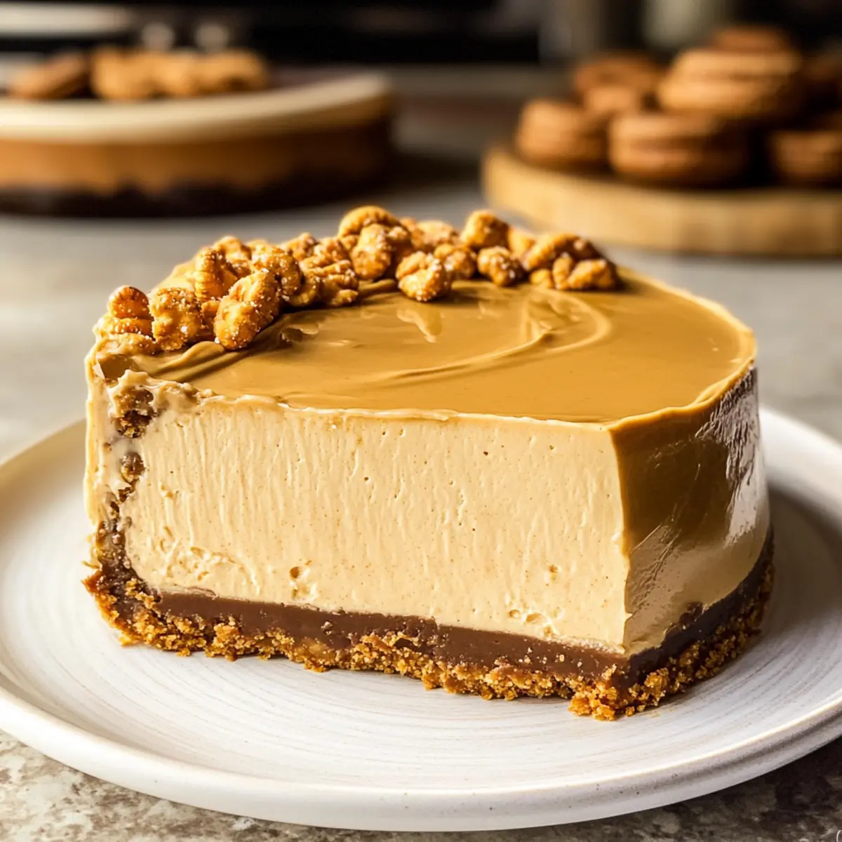Erdnussbutter-Käsekuchen mit knusprigem Nutter Butter-Boden