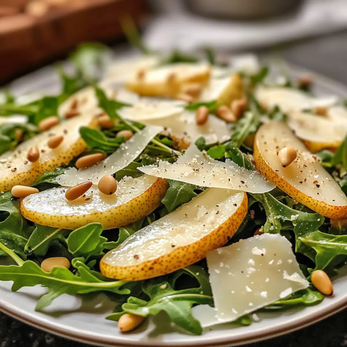 Frischer Birnen- und Rucolasalat mit Honig-Vinaigrette