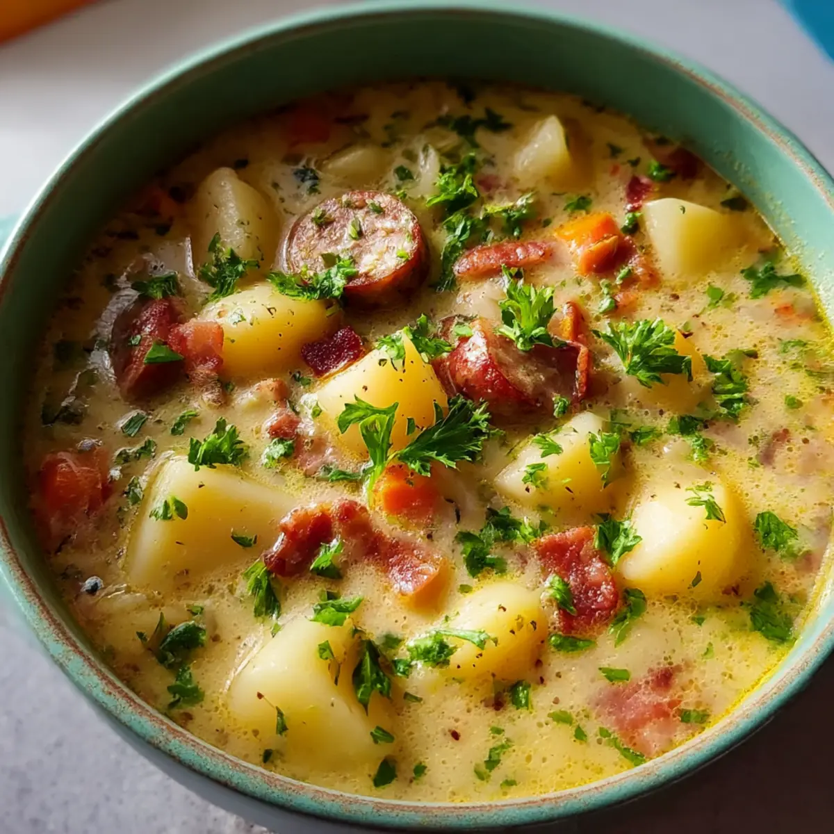Kartoffelsuppe mit Wurst für seelenwärmende Momente