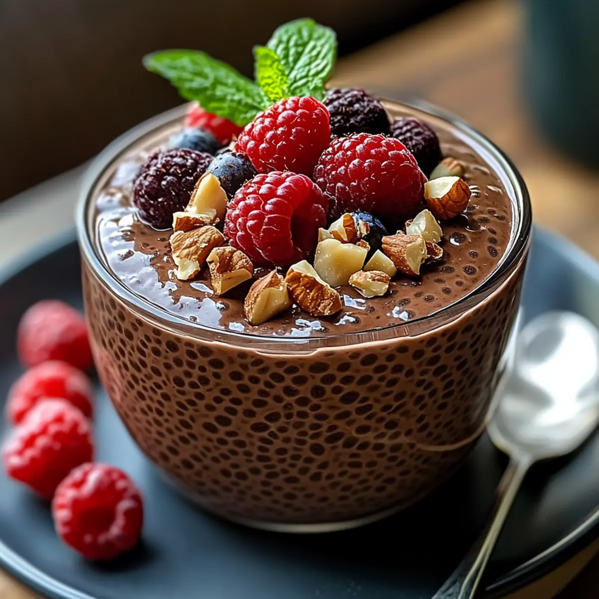 Schokoladen Chia Pudding für gesunde Süßigkeiten