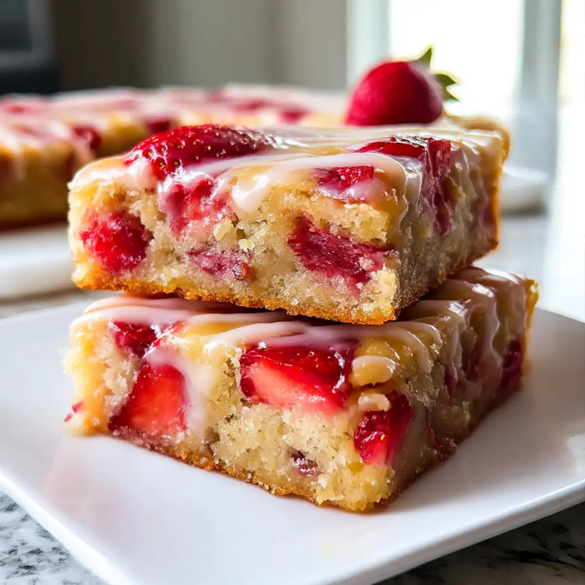 Erdbeer-Zitronen-Blondies für fruchtigen Genuss