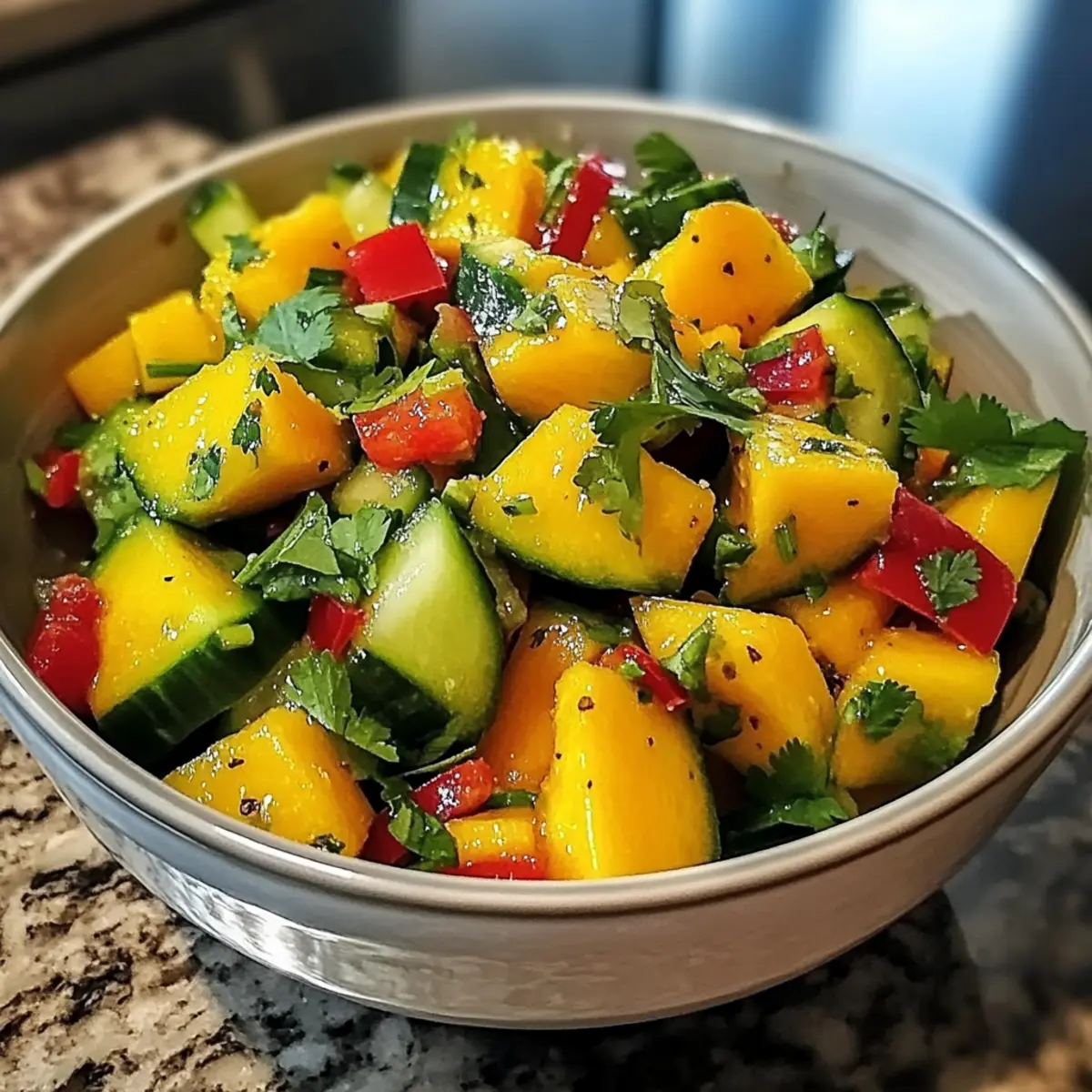 Thailändischer Mango-Gurken-Salat für frische Küche