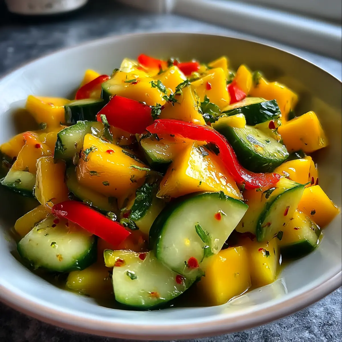 Thailändischer Mango Gurkensalat – Gesund & Lecker!